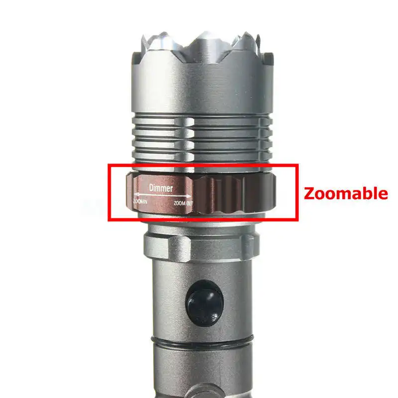 20000LM Tactical T6 LED 7 Modes Zoomable Flashlight Torch 18650 Charger powerful led flashlight rechargeable #4S6 (5)