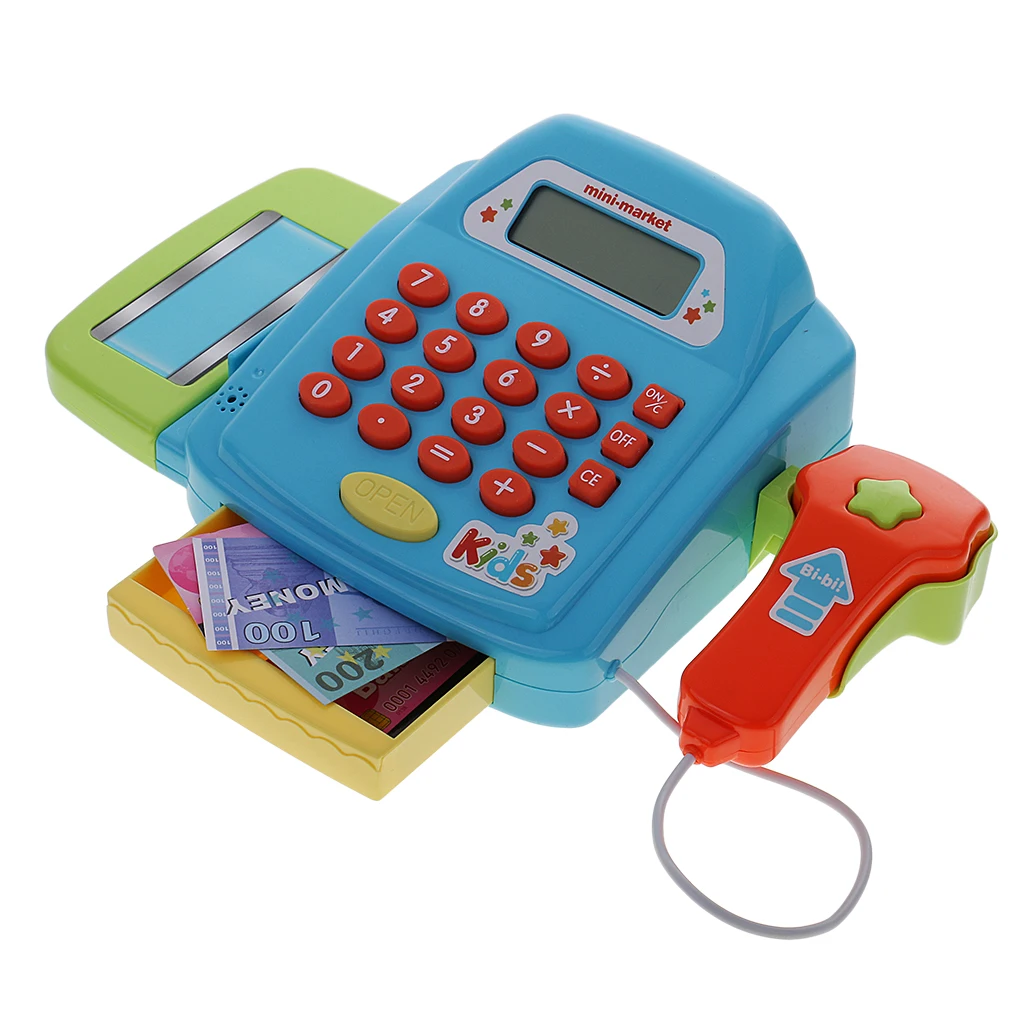 Electronic Cash Register Toy Pretend Play Realistic Action Toy Math Calculator Games for Kids Children Learning Toys
