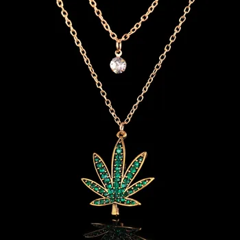 

2018 New Tree Leaf Necklace For Women Men Small Weed Herb Maple Leaf Pendants Necklaces Unisex Plant Jewelry Dropshipping Collar