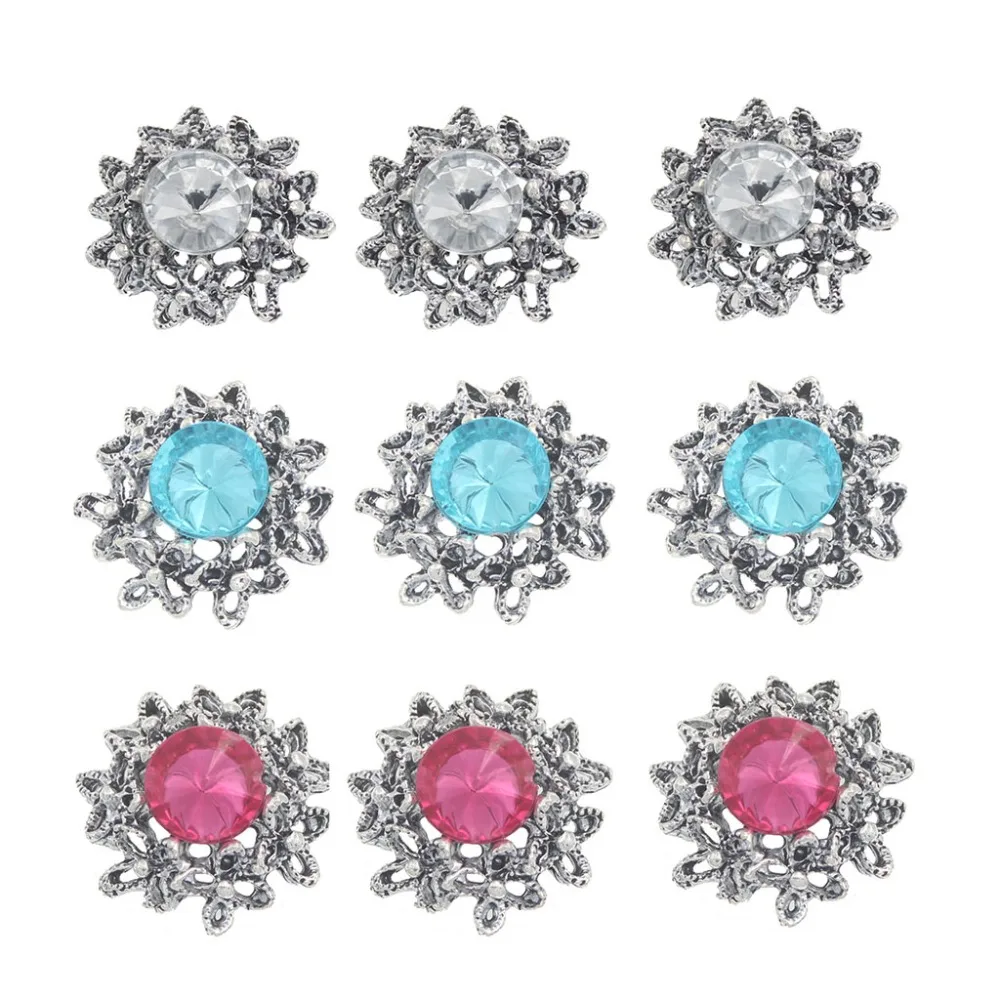 

Rhinestone Strass Retro Sew On Buttons Metal Applique Crystal Decorative Botones For Clothing Craft Costura Acrylic Accessories