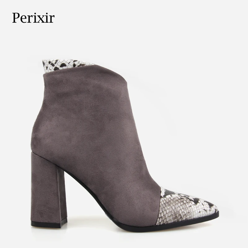 

2019 Spring Women Boots Flock Ankle Boots Spring Autumn Women Boots Ladies Party Western Stretch Fabric Boots Plus Size 36-41