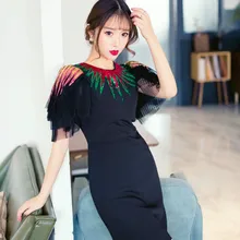 New Runway Women's Dress Luxury Sequins Patchwork Lace Flare Sleeve 2017 Summer Women Trend Style Slim Female Sexy Mini Dresses