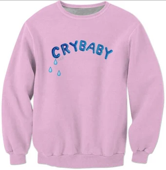 

2018 NEW FASHION STYLE MEN WOMEN print CRY baby Sweat shirts Pullovers Tracksuit Streetwear Loose Thin Hoody Top