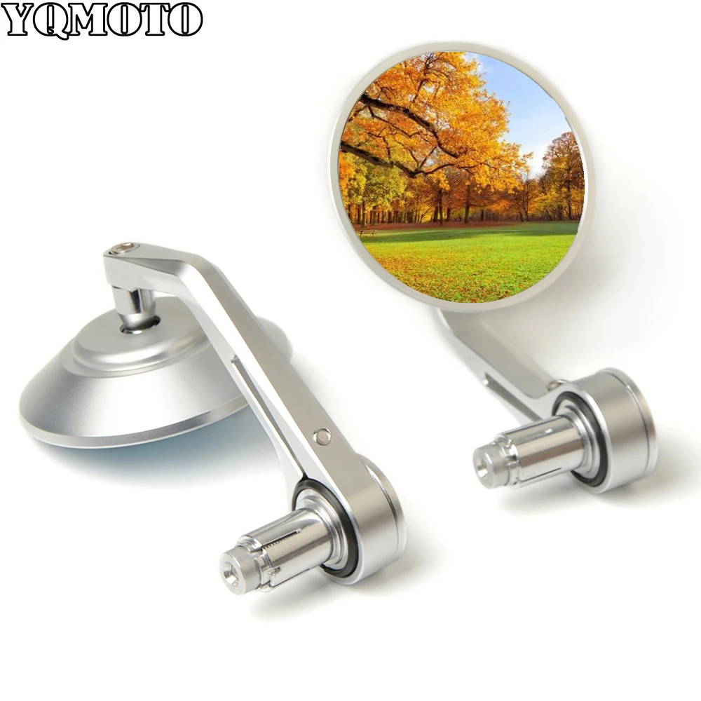 

Universal Round Motorcycle Mirrors Rear View Handle Bar End Rearview Side Mirrors accessories for Yamaha MT-07 09 T-MAX 500 530