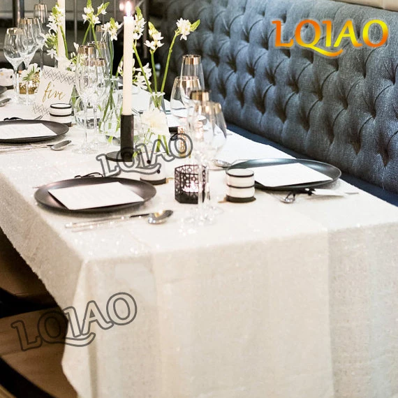 White Sequin tablecloth-001