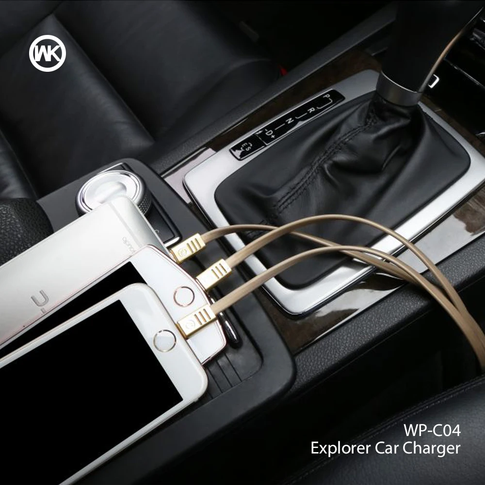 Автомобильное зарядное устройство WK DESIGN с USB портом для iPhone X 7 8 автомобильное
