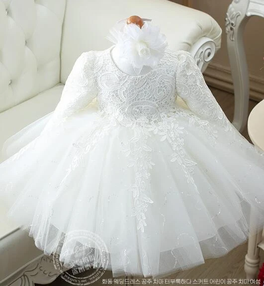 White long sleeve birthday dress Clearance