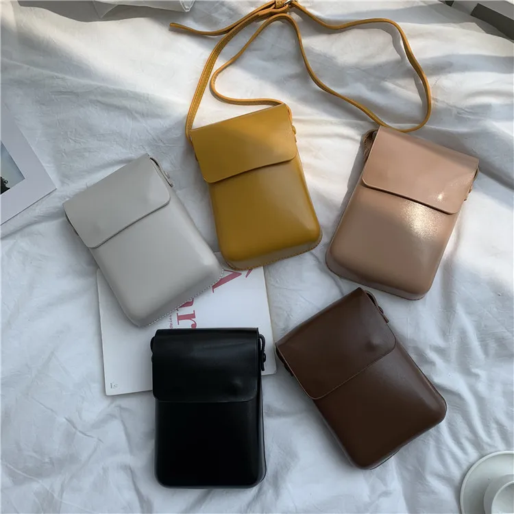 

New Fashion PU Female Bag Casual Simple Shoulder Crossbody Bag Tide Pure Color Temperament Simple All Match Small Square Bag
