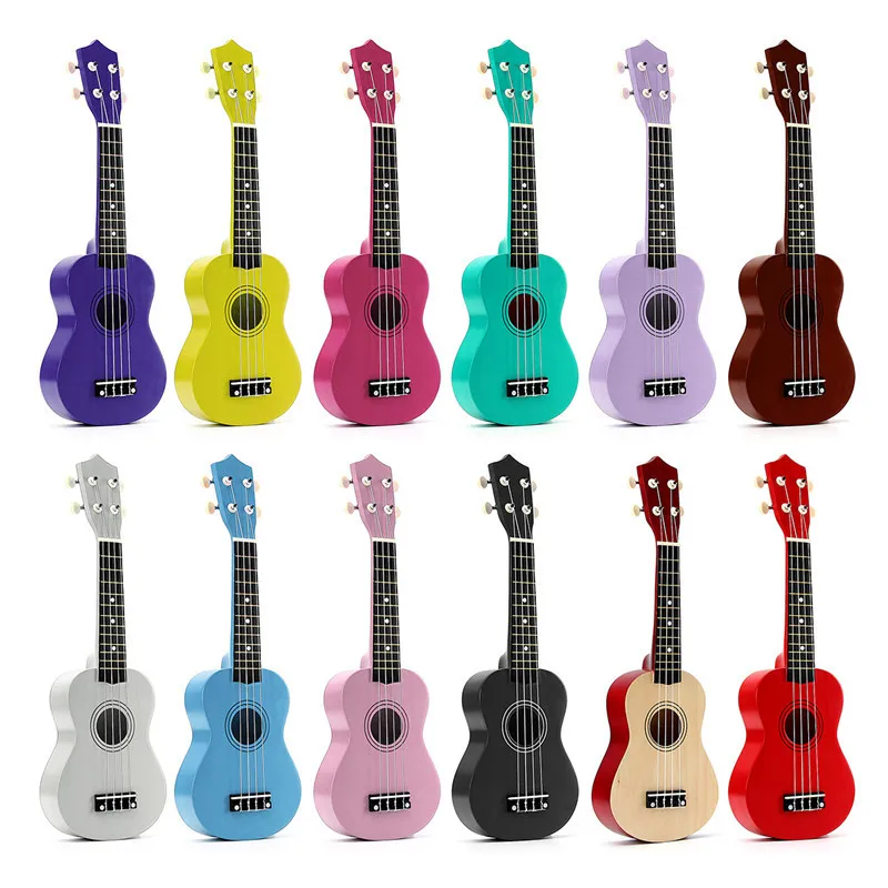 21" Soprano Ukulele Basswood Acoustic Nylon 4 Strings Ukulele Colorful