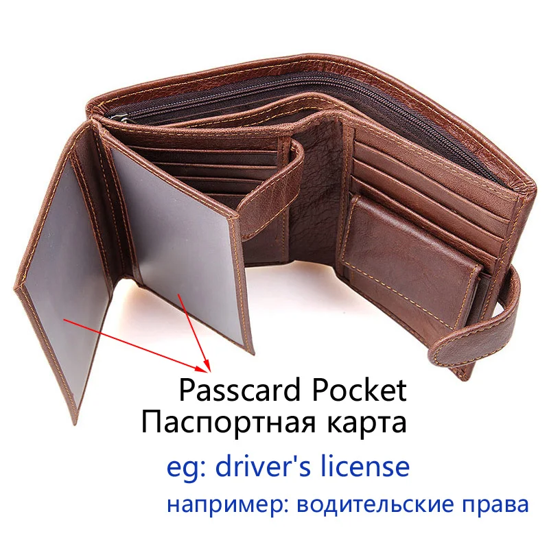 Кошелек мужской из натуральной кожи с RFID блокировкой роскошный тонкий маленький