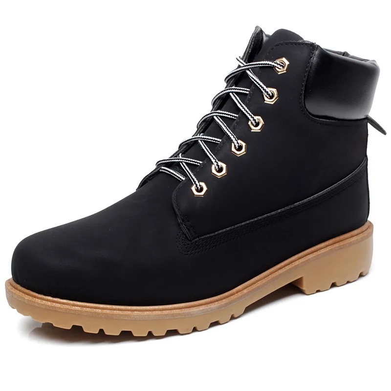 Unisex Fashion Leather Boots Winter font b Men b font Lace Up Cow Muscle Boots Spring