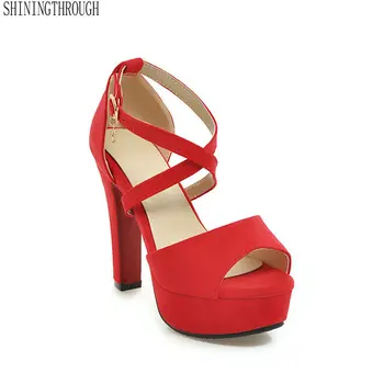 

2019 Fashion Open Toe Thick Heels Shoes Woman Summer Sandals High Heels Women Sandals Platform Heels Black Sandals