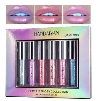 

6PCS /Set Makeup Lip Gloss Women Girls Lipstick Mermaid Pigment Glitter Labial Glair Waterproof Moisturizing Long Lasting