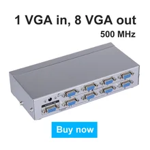 MT-VIKI Maituo 500Mhz VGA Video Splitter Distributor Duplicator 1 In 8 Out for large widescreen LCD Monitor Projector mt-5008