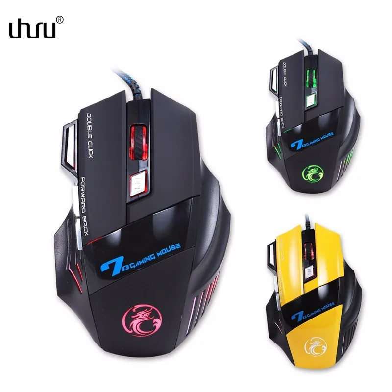 Uhuru 5500 DPI USB Wired Gaming Mouse LED Color Changable Optical Mice