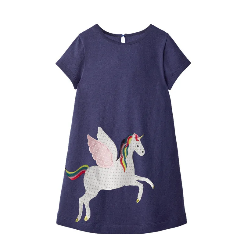 Jumping meters Unicorns Dresses Princess Cotton Summer New Arrival Baby Girls Clothes Short Sleeve Party Tunic for girls | Детская
