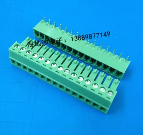 

Free shipping pcb terminal 2EDG-3.81 3.81mm male and female 15Pin / 16Pin curved needle 5sets/lot
