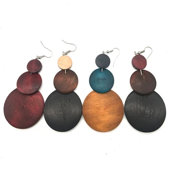 

Free shipping!! African Drop Wood Earrings can mixed 4 colors