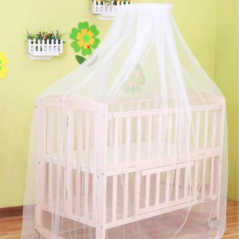 

Summer Floded Mosquito Net Baby Bed Cradle Netting Toddler Infant Bed Tent Princess Mosquito Mesh For Infant Portable Crib White