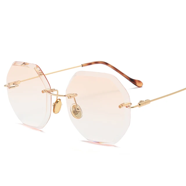 hexagonal rimless glasses