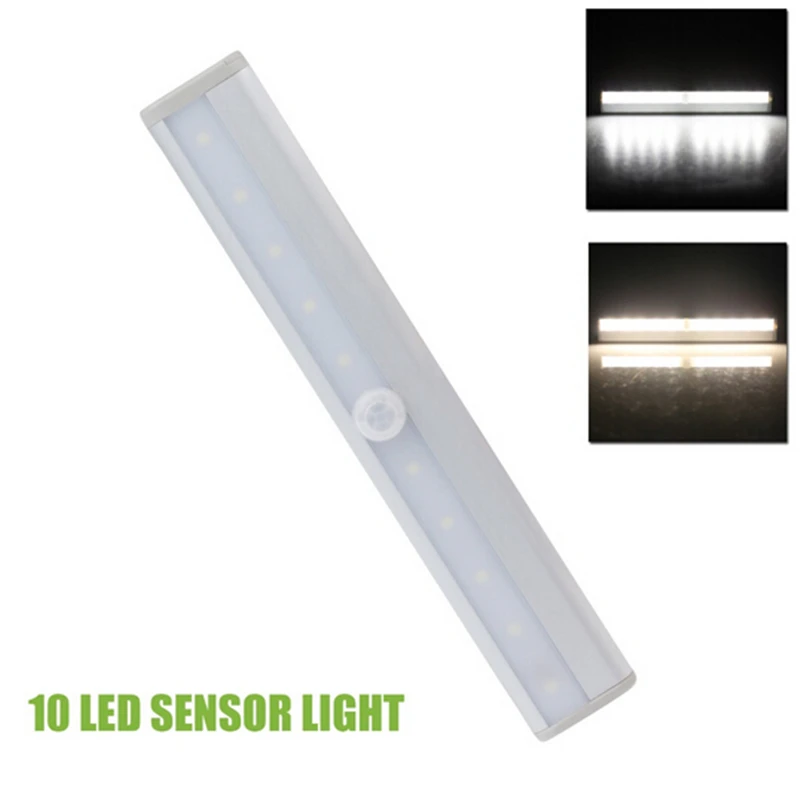 10-LED-PIR-Infrared-Motion-Detector-Wireless-Night-Light-Kitchen-Wardrobe-Closet-Cabinet-lamp-tube-Bar
