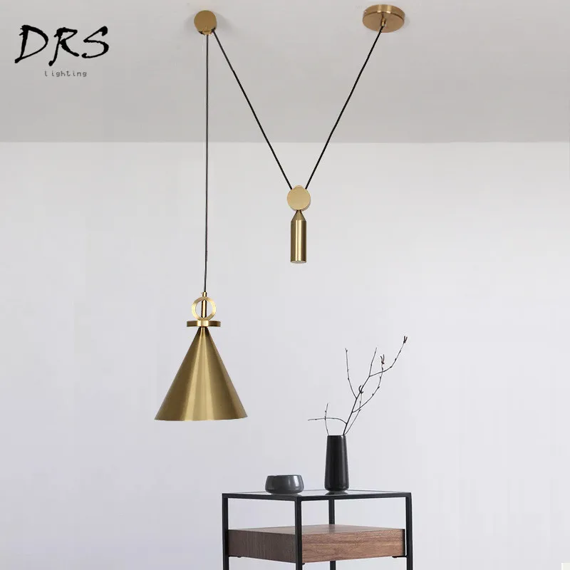 

Nordic Chandelier Lighting Modern Creative Atmosphere Lifting Pulley Hanging Lamp Living Room Lighting Led Lifting Fixtures