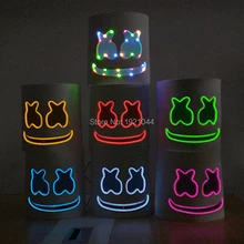 2019 Hot DIY Assembled Marshmallow Mask Marshmallow Head Cover LED Mask DJ Music Mask Music Party Cosplay Props 2019 Hot DIY Assembled Marshmallow Mask Marshmallow Head Cover LED Mask DJ Music Mask Music Party Cosplay Props