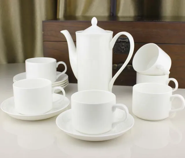 Jingdezhen Bone China Coffee Set Fashion Pot Tea White Jingdezhen Bone China Coffee Set Fashion Pot Tea White Cup And Saucer Spoon