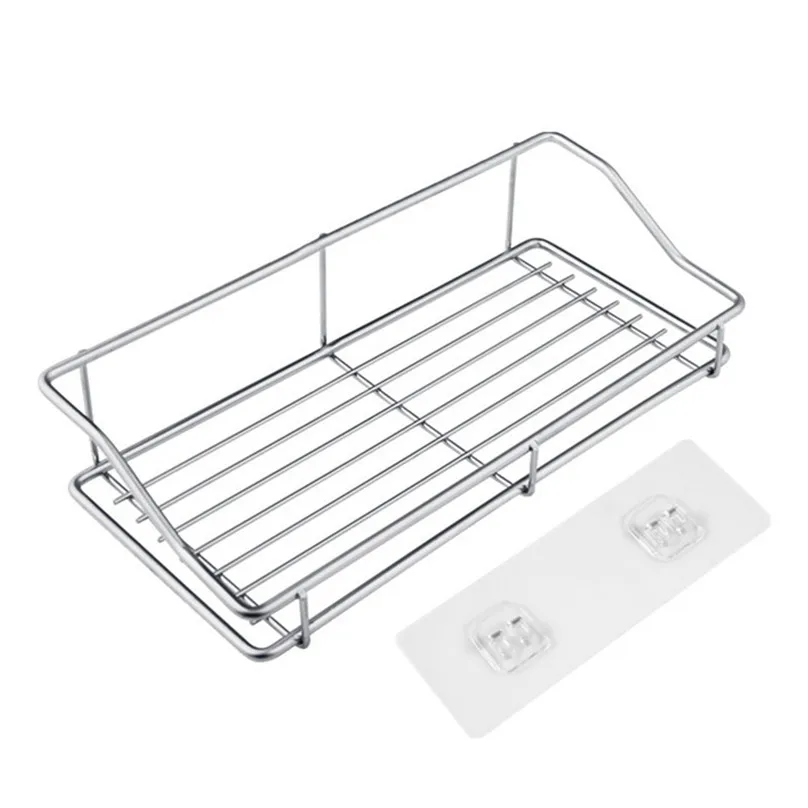 Save space Storage Shelves Racks Stainless Steel Storage Rack Kitchen Bathroom Shelf Storage Wall Shelf Organizer #4A23 (4)