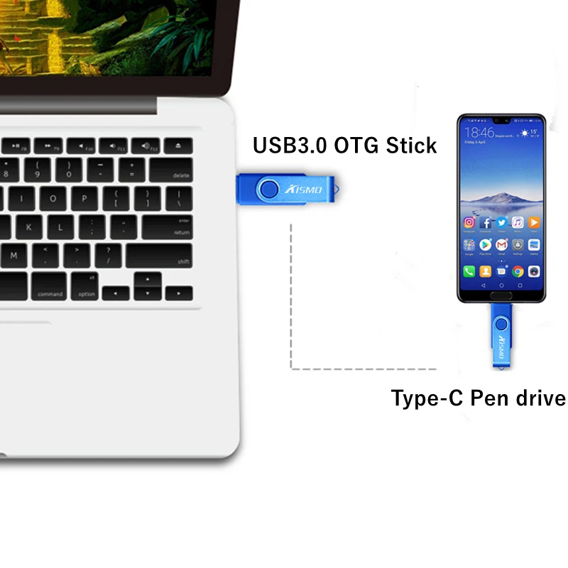 Kismo USB3.0 type-c флеш-накопитель 8 ГБ 16 ГБ 32 ГБ 64 Гб 128 Гб otg карта памяти type-C USB флеш-накопитель для huawei mate 10 20 P10 20 Pro