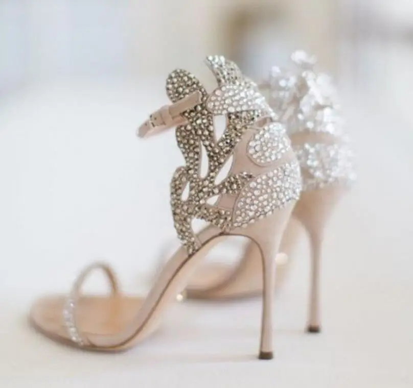 high heels with crystals