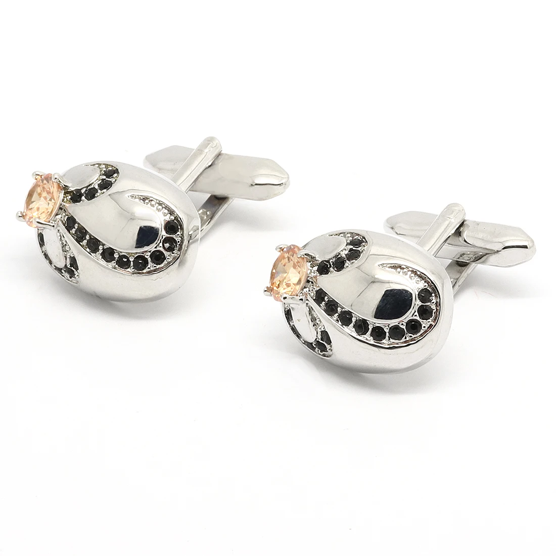Black Crystal Cufflinks For Mens Fashion Brand Cufflink High Quality