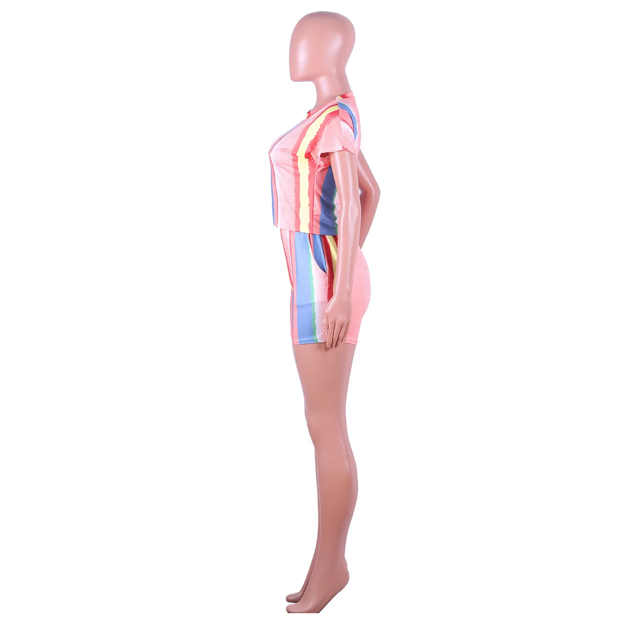 Для женщин сексуальный комплект одежды из 2 предметов Bodycon завернутый в полоску с принтом Топ и короткие штаны пикантное, Клубное, вечернее комплект из двух предметов, комплект с сумкой в цвет, комплекты