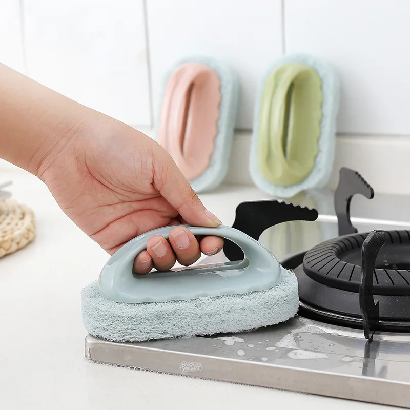 

3 Colors Handy Magic Sponge Eraser Bath Cleaning Brush Tiles Brush Wash Pot Clean Brush Sponge Bathroom Kitchen Cleaning Brush