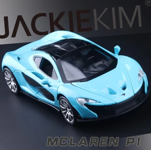 Новинка 1:32 mlaren P1, автомобильная модель автомобиля из металлического сплава, игрушечная музыкальная мигающая машина для мальчика, подарки, игрушки - Цвет: Синий