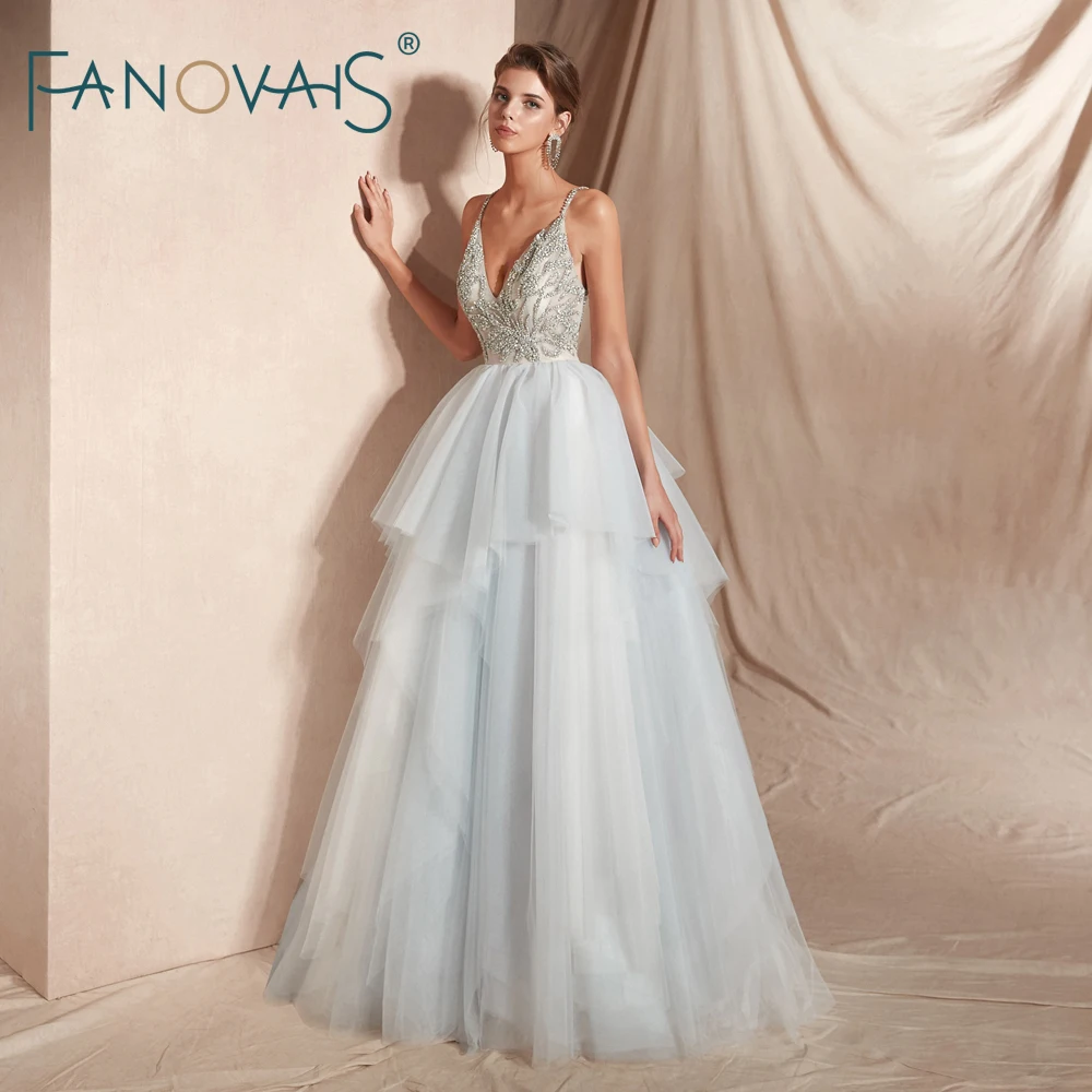&quotСиние Свадебные Платья Длинный Пляж Свадебное Платье 2019 Vestidos De Novia Бисером Robe