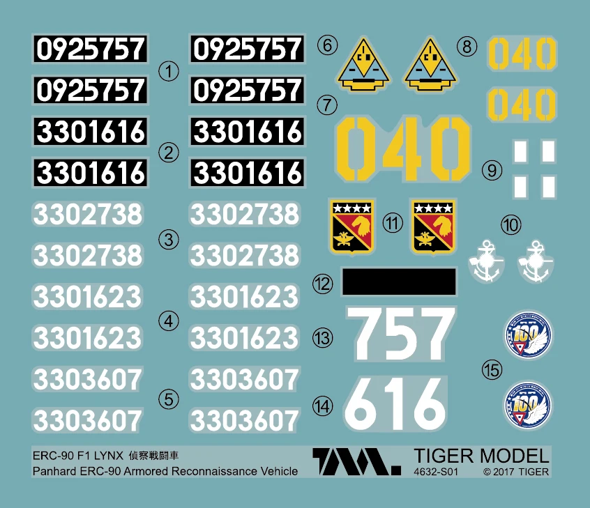 Tiger Model 1/35 French Armored Vehicle ERC-90F1 LYNX  #4632