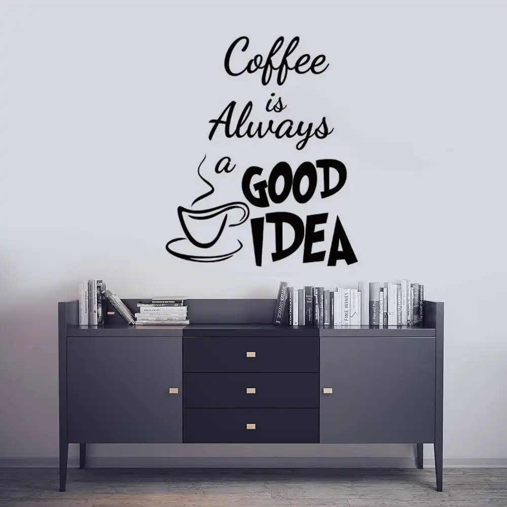 Stickers Black Milk Bread Font Kitchen Wall Art Cabinet