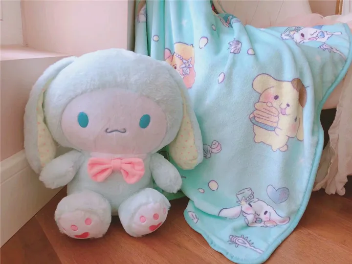 Мультфильм супер мягкий KT Cinnamoroll плюшевые коралловый флис отдых офисные подушки+ одеяло мягкая игрушка для милый подарок