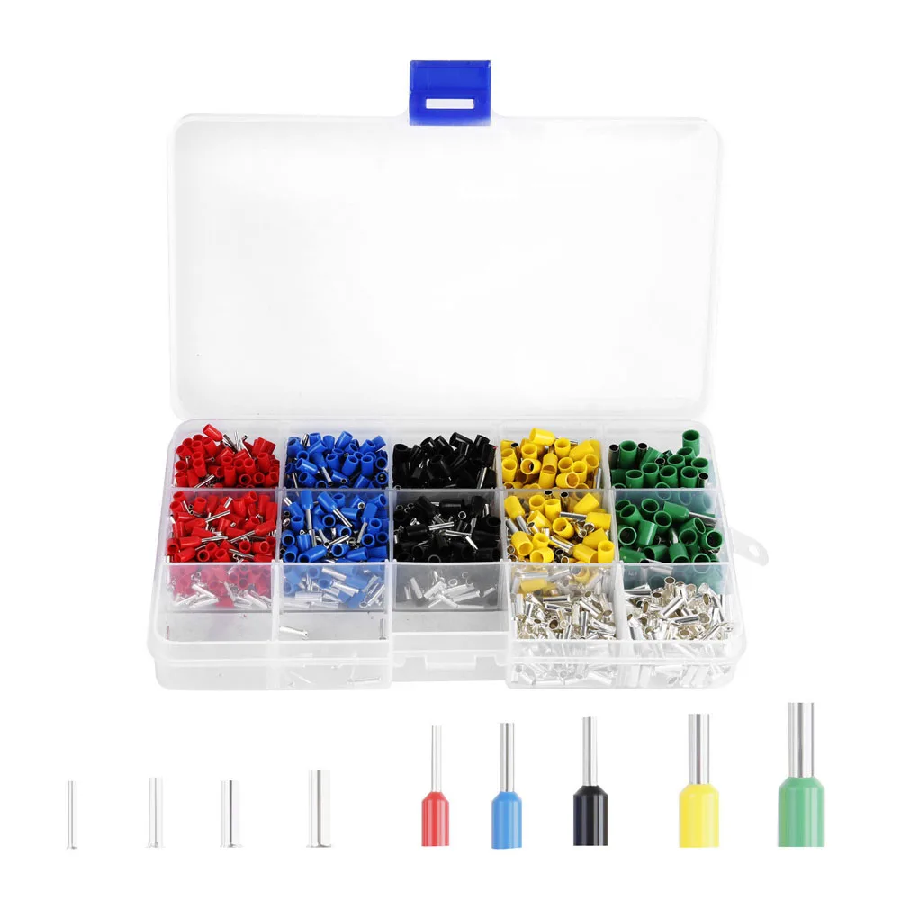 

1640pcs Wire End Ferrule Set Assortment 4.0-0.5mm Insulated Cable Lugs @8 JDH99