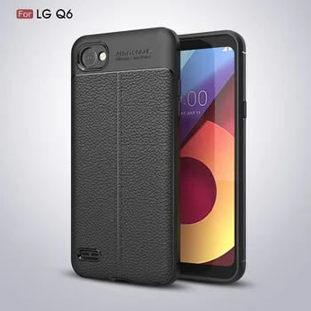 

High Quality Litchi Texture Leather Case For LG Q6 Ultra Thin Soft TPU Shockproof Case For LG Q6 Back Cover Fundas