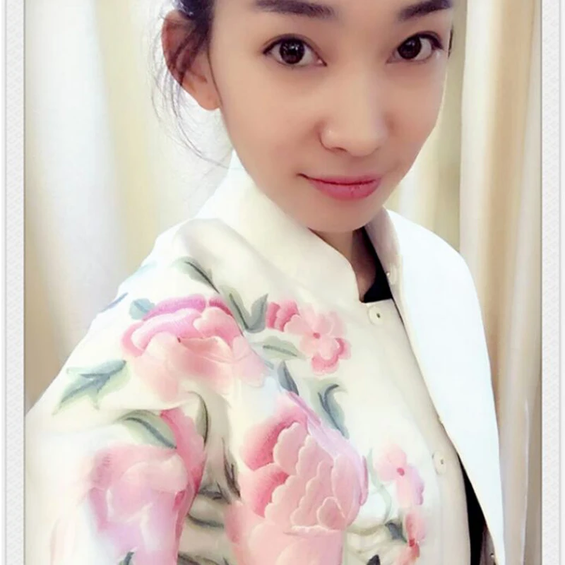 2019 китайская Цветочная вышивка Yokosua женская короткая куртка пальто