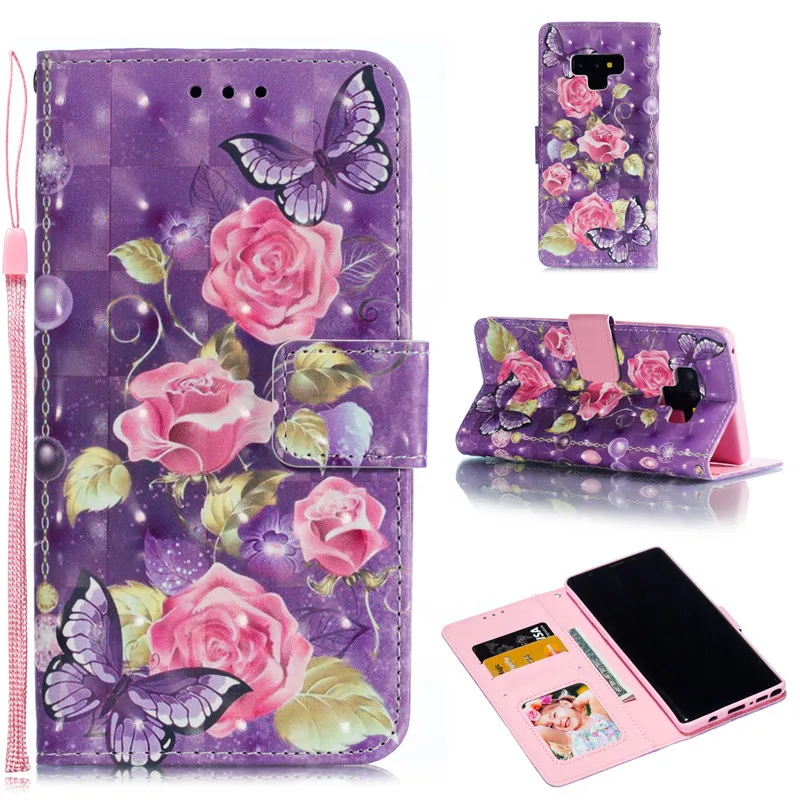 

Samsung s7edge s8 s9 s10 Plus s10lite note9 s8+ s9+ Flip Leather Butterfly Leopard Print Unicorn Housing Bag Wallet Painted Case