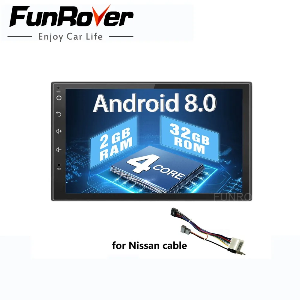 Cheap Funrover 2 din Android 8.0 Car dvd For Nissan Qashqai X-trail Almera Pathfinder Teana Note Juke car radio Gps Multimedia Player 0