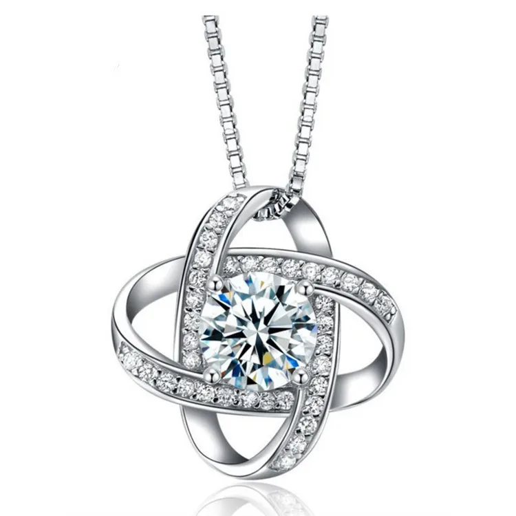 

Real 925 Sterling Silver Pendant Necklace with Chain as gift with Box