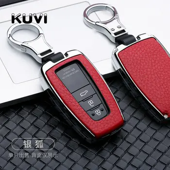 

Zinc alloy leather Car Key Case Fob Keychain Cover For Toyota Camry Corolla C-HR CHR Prado 2018 Key Protection Car Styling
