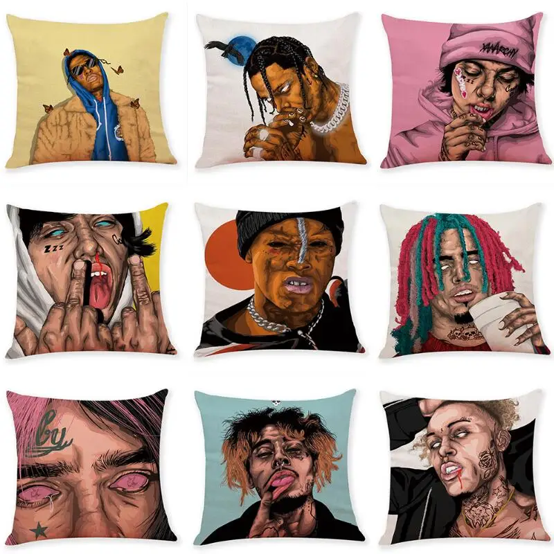 

Gothic Cushion Cover Horror Thriller Style Linen Throw Pillows Cover Car Sofa Decorative Pillowcase Decoration 45x45cm