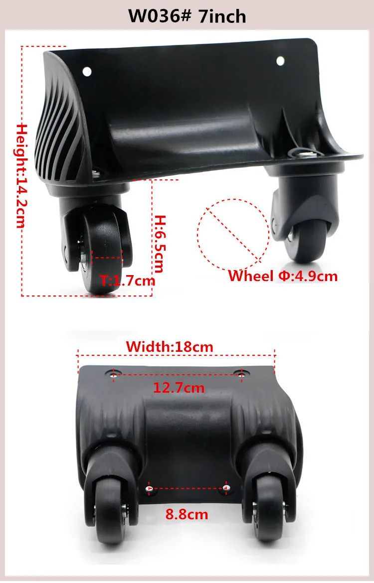 Запасные части для багажа, колеса, чемодан, аксессуары для ремонта, тележка для путешествий, багажные боковые колеса, колеса для чемоданов W036