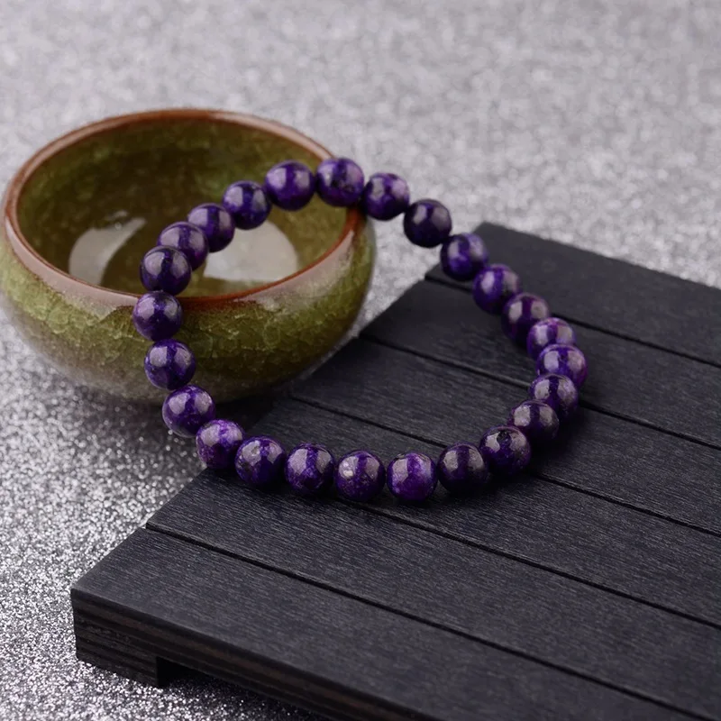 DOUVEI этнический женский браслет с натуральным зеленым камнем, винтажный очаровательный эластичный фиолетовый браслет, ювелирные изделия для мужчин, подарок AB328