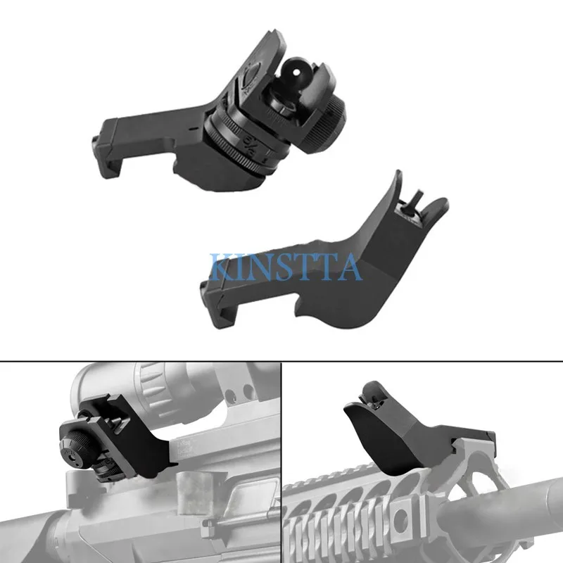 KINSTTA Тактический AR 15 передний/задний 45 градусов быстрый переход BUIS резервный Железный прицел подходит 20 мм Пикатинни